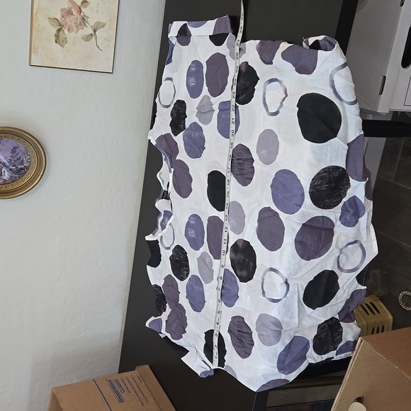 Emery Rose White Gray Women's Polka-dot Round Neckline Plus Size 4XL - Picture 11 of 12